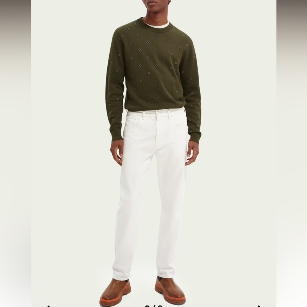 NWT Scotch & Soda The Norm High Rise Straight Jeans in Winter White Size 29/32